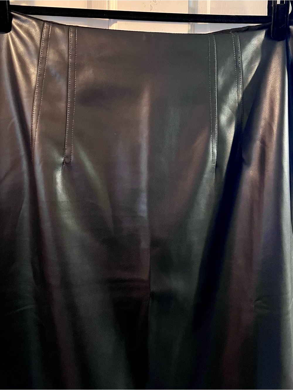 Calvin Klein Black Faux Leather Pencil Skirt - Picture 2 of 4